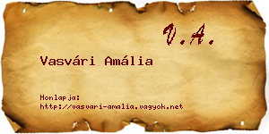 Vasvári Amália névjegykártya