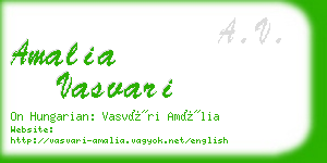 amalia vasvari business card